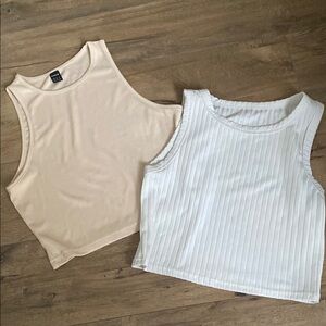 H&M Women's Cream and White Tank Tops